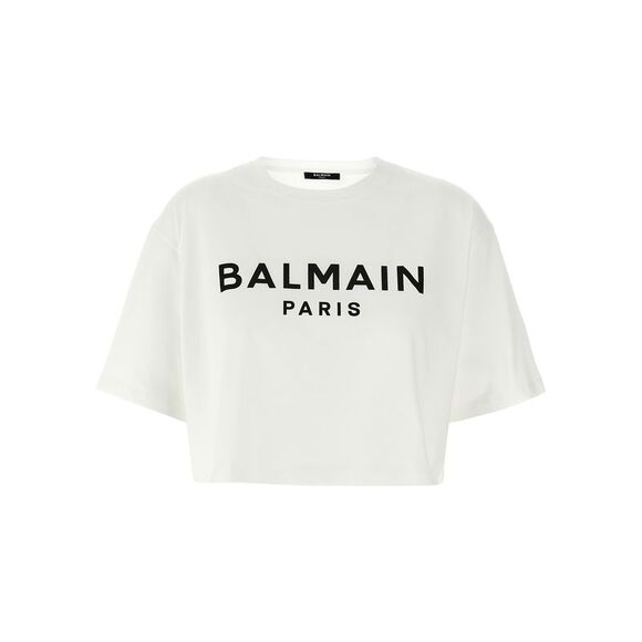 Balmain Women Logo Crop T-Shirt
